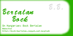bertalan bock business card